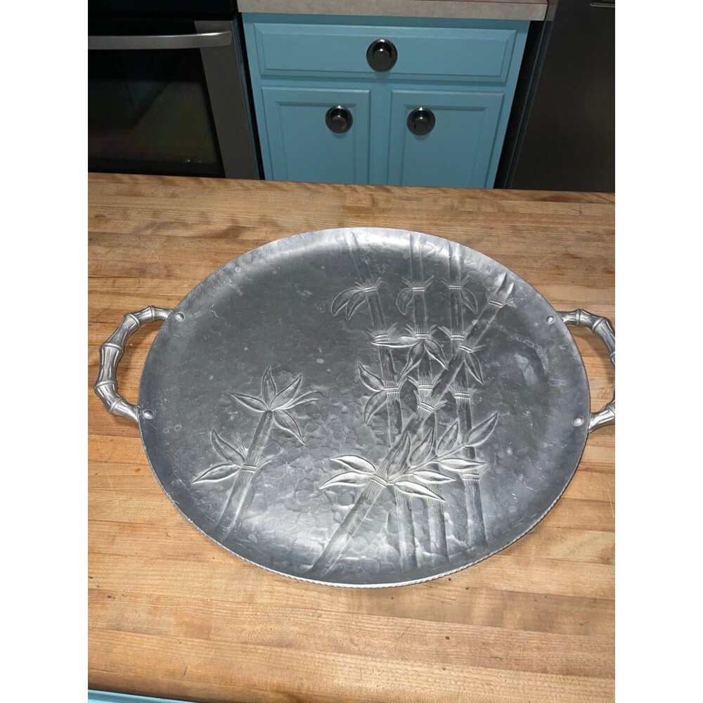 Vintage Everlast Aluminum Forged "Bamboo Design" Serving Tray